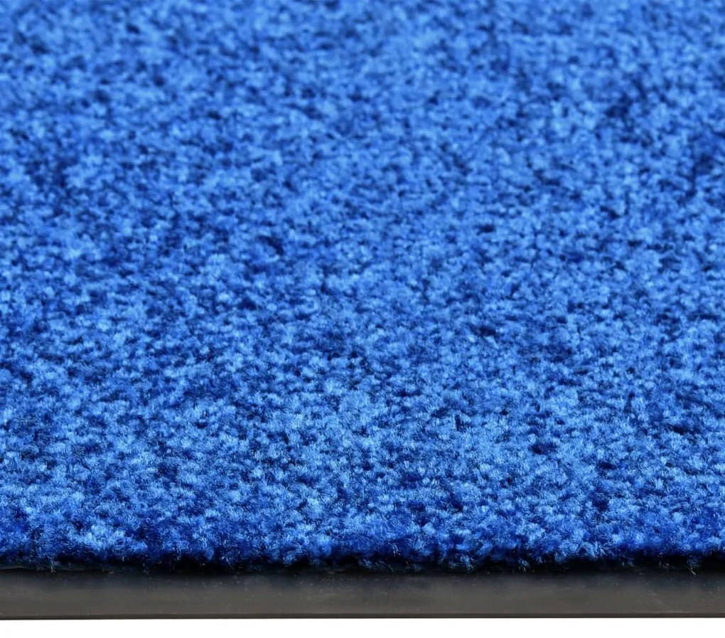 Tapete de porta lavável 90x150 cm azul