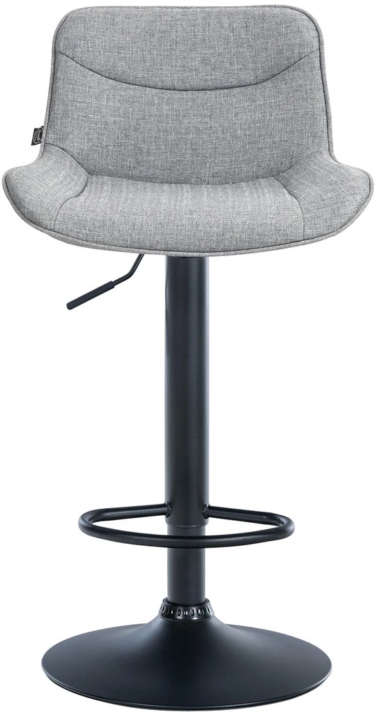 Banco alto em tecido com estrutura preta 85-106 x 49 x 51 cm cinzento