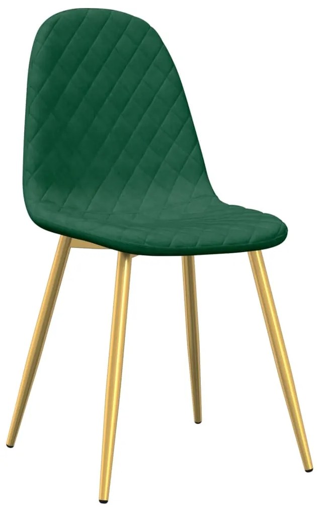 Cadeiras de jantar 2 pcs veludo verde-escuro