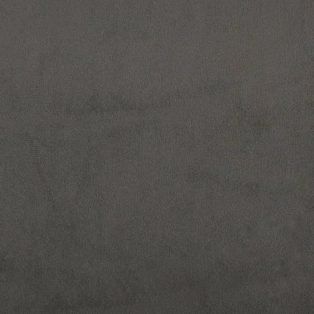 Cama com molas/colchão 90x200 cm veludo cinza-escuro