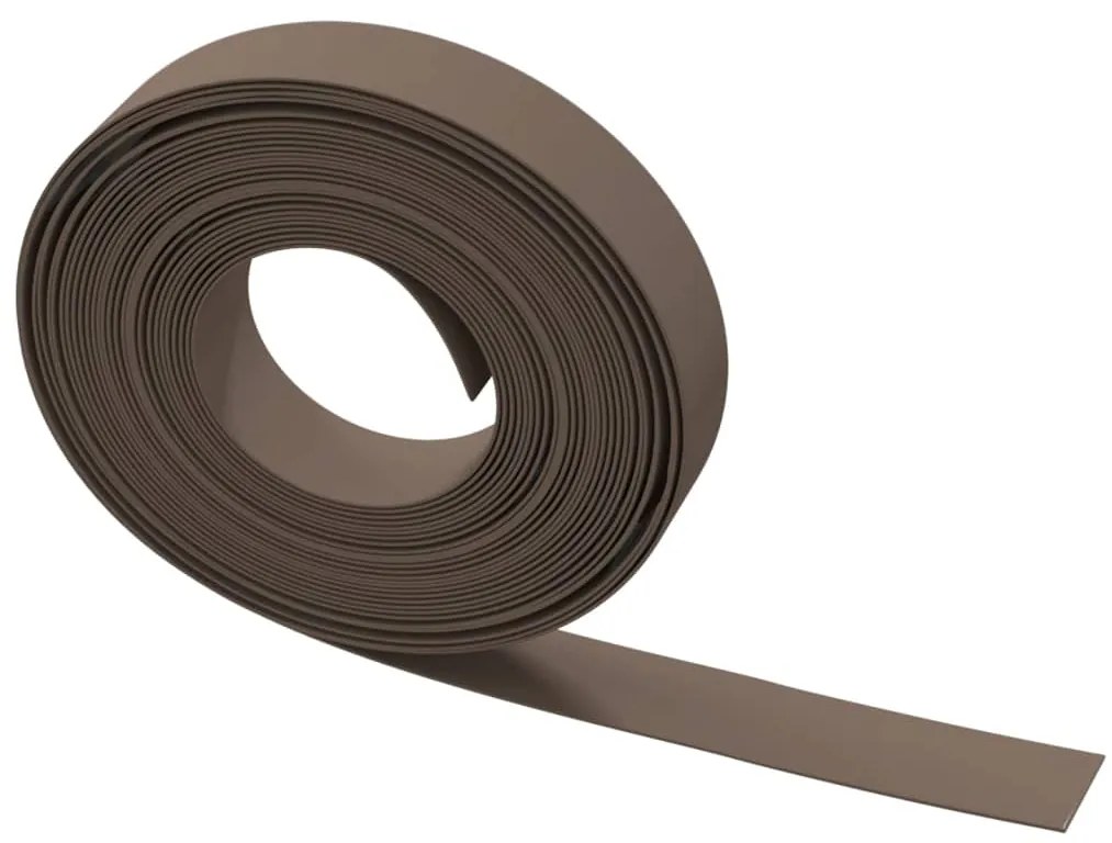 Bordas de jardim 3 pcs 10 m 10 cm polietileno castanho