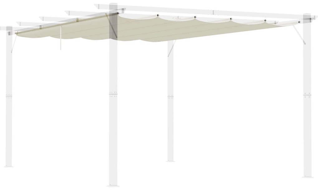 Cobertura para Pérgola 3,5x2,5 m Teto de Substituição Retrátil para Pé