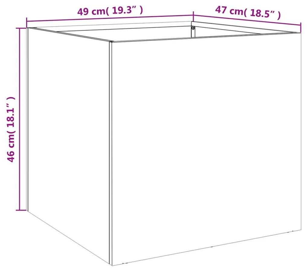 Vaso/floreira 49x47x46 cm aço laminado a frio branco