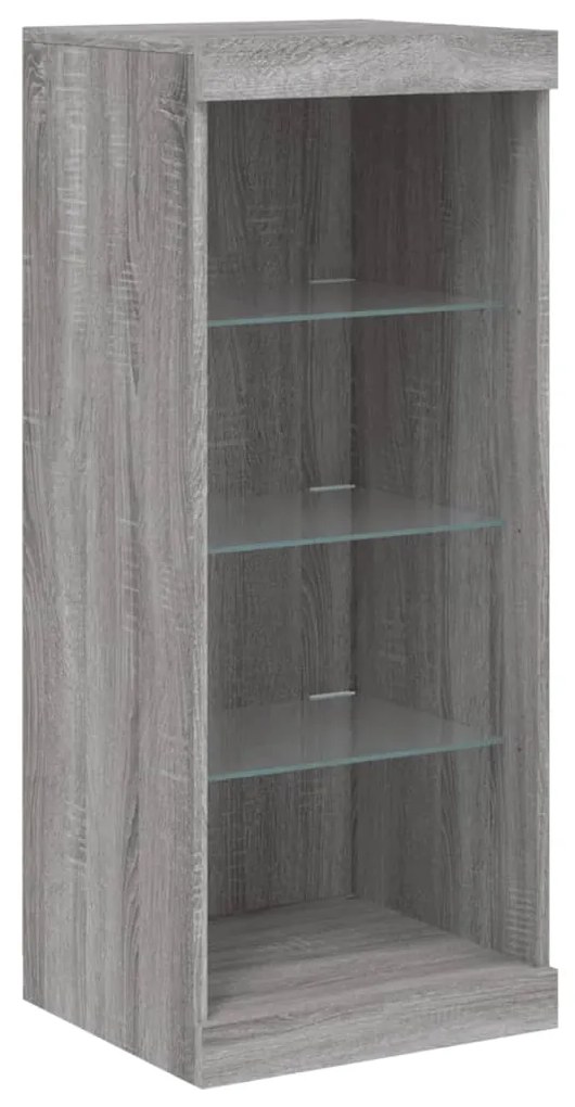 Aparador com luzes LED 41x37x100 cm cinzento sonoma