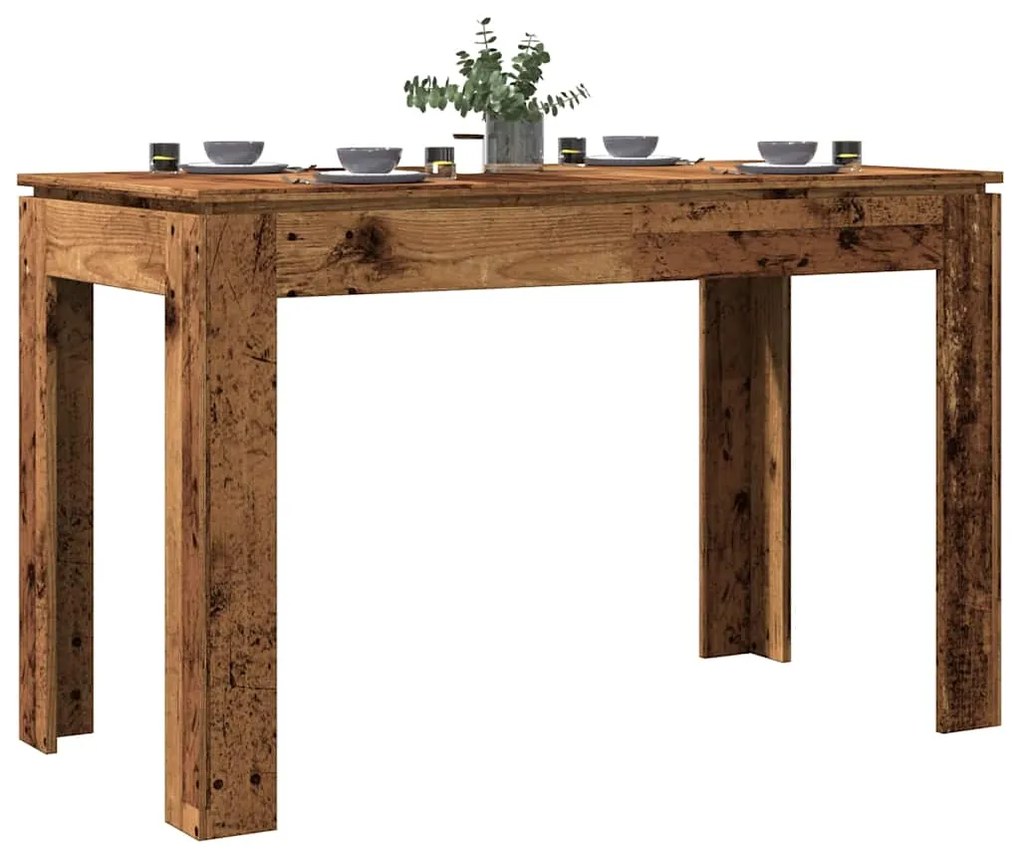 Mesa de jantar 120x60x76 cm derivados de madeira madeira velha
