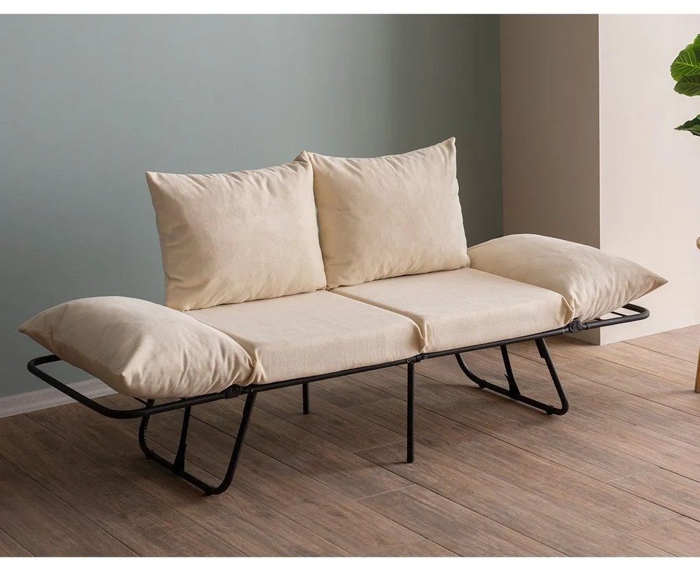 Sofá-Cama de 2 Lugares Viper – Creme Claro – 180x60 cm