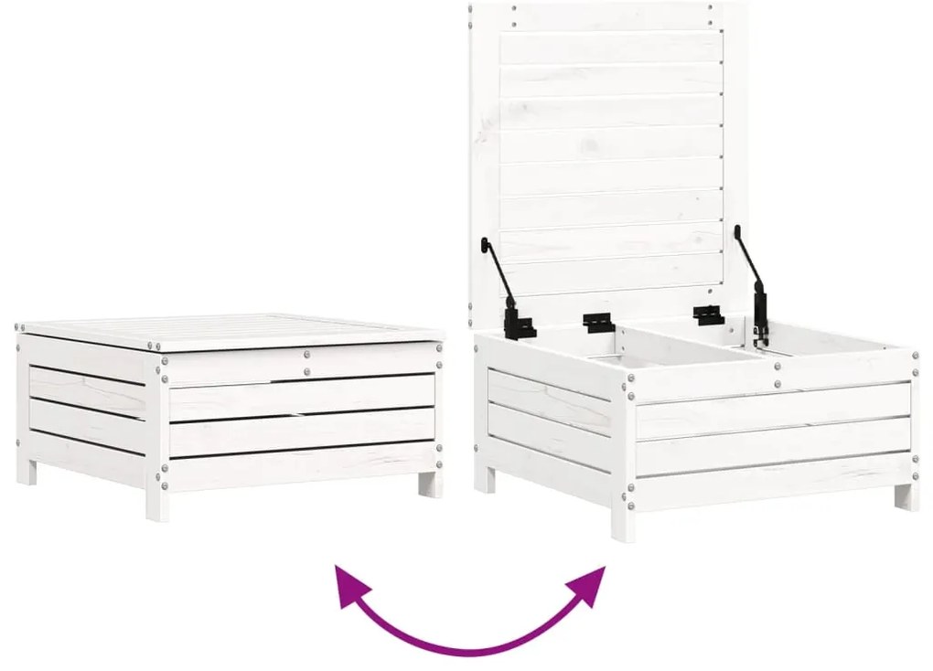 7 pcs conjunto de sofás para jardim pinho maciço branco