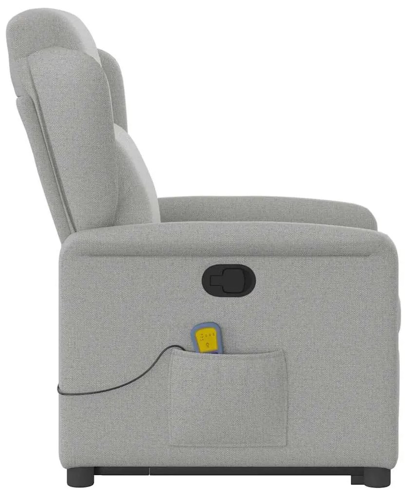 Poltrona elevatória de massagens tecido cinzento-nublado