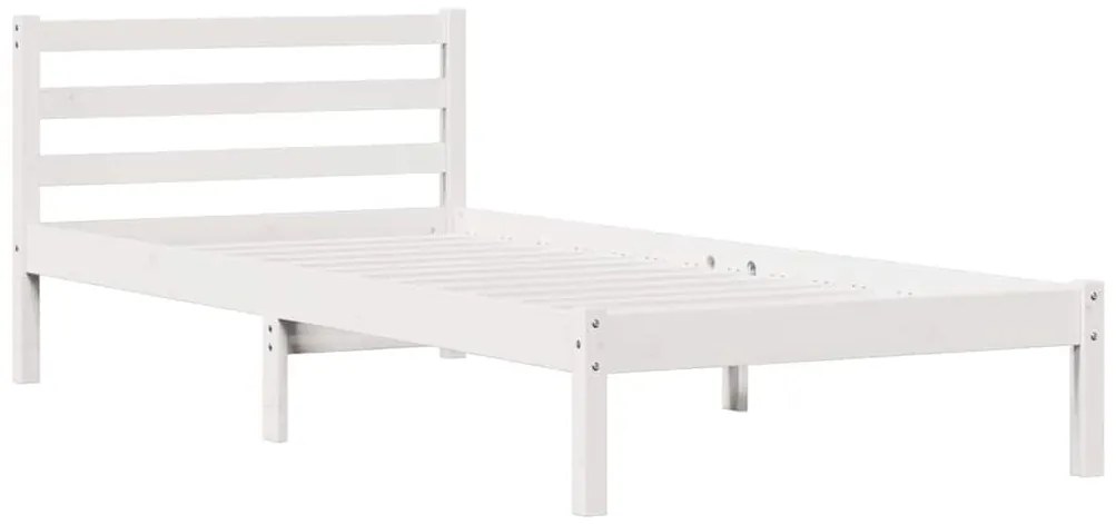 Cama com Cabeceira vidaXL Branca 90x210 cm Madeira de Pinho