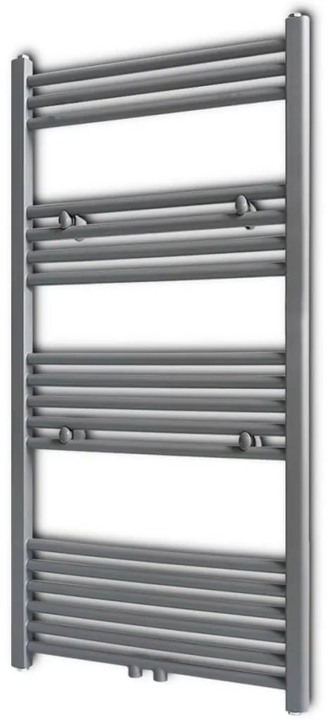 141892 vidaXL Aquecedor toalhas casa de banho liso 600 x 1160 mm cinza