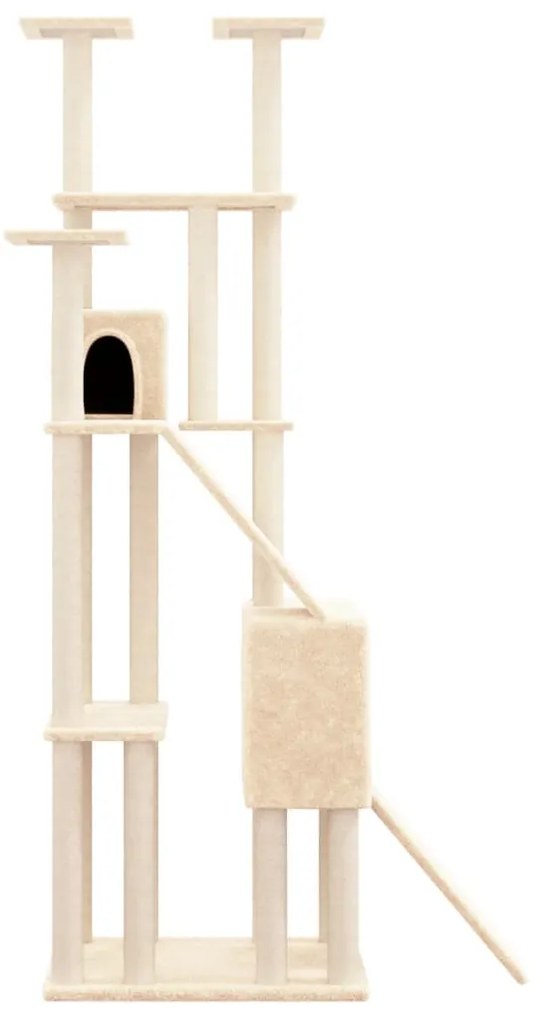 Árvore para gatos c/ postes arranhadores sisal 190 cm cor creme