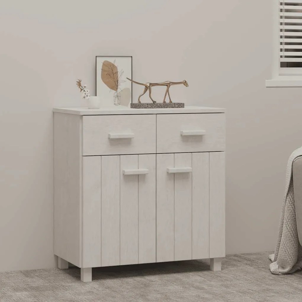 vidaXL Aparador HAMAR 79x40x80 cm pinho maciço branco