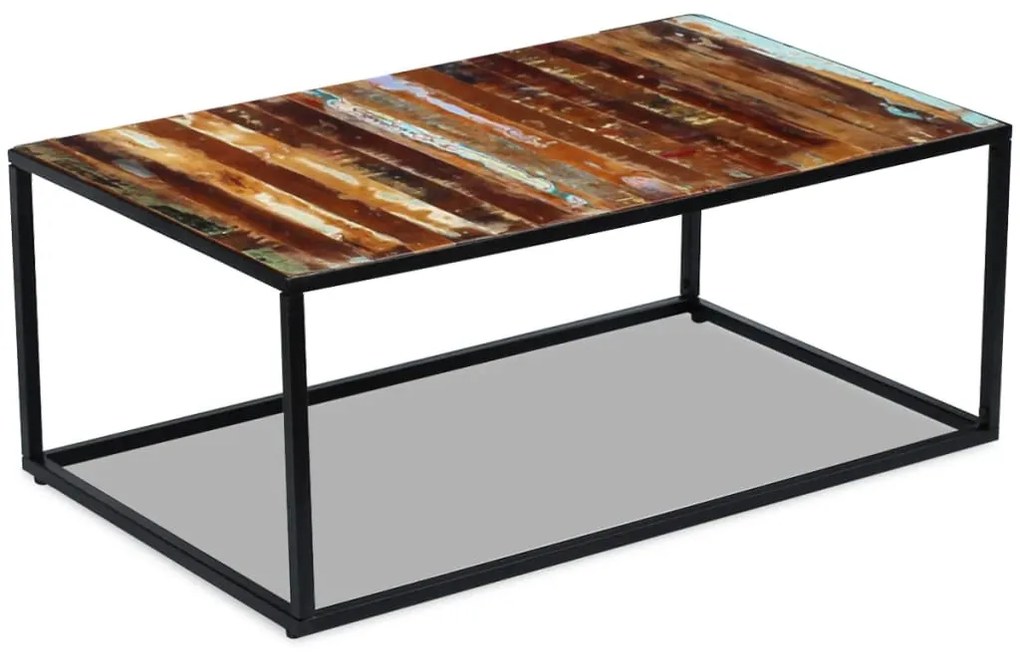 Mesa de centro 100x60x40 cm madeira recuperada maciça