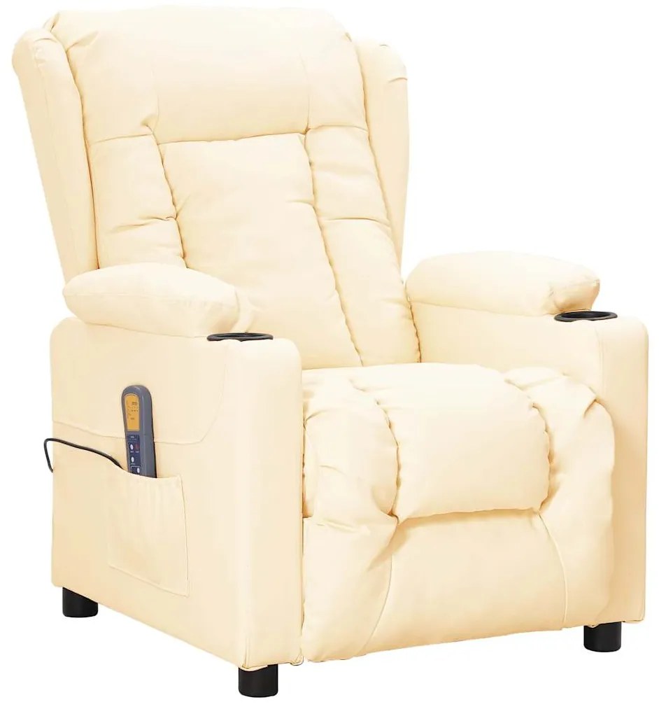 Cadeira de massagens couro artificial cor creme