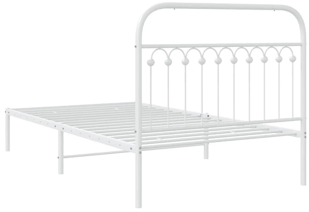 Estrutura de cama em metal com cabeceira 107x203 cm branco