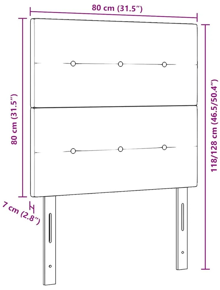 Cabeceira LED Cinza Claro 80 cm Têxtil