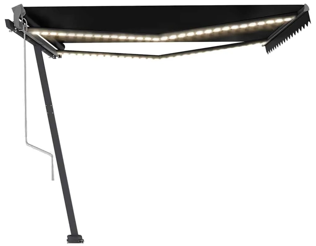 Toldo automático com LED e sensor de vento 450x300 cm antracite