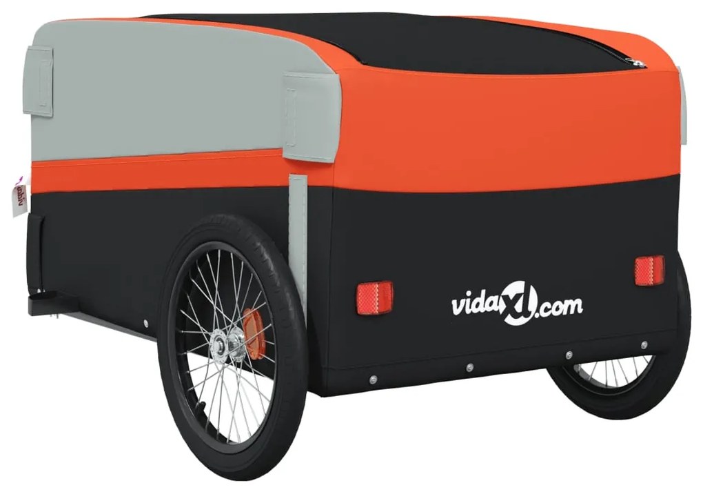 Reboque para bicicleta 45 kg ferro preto e laranja