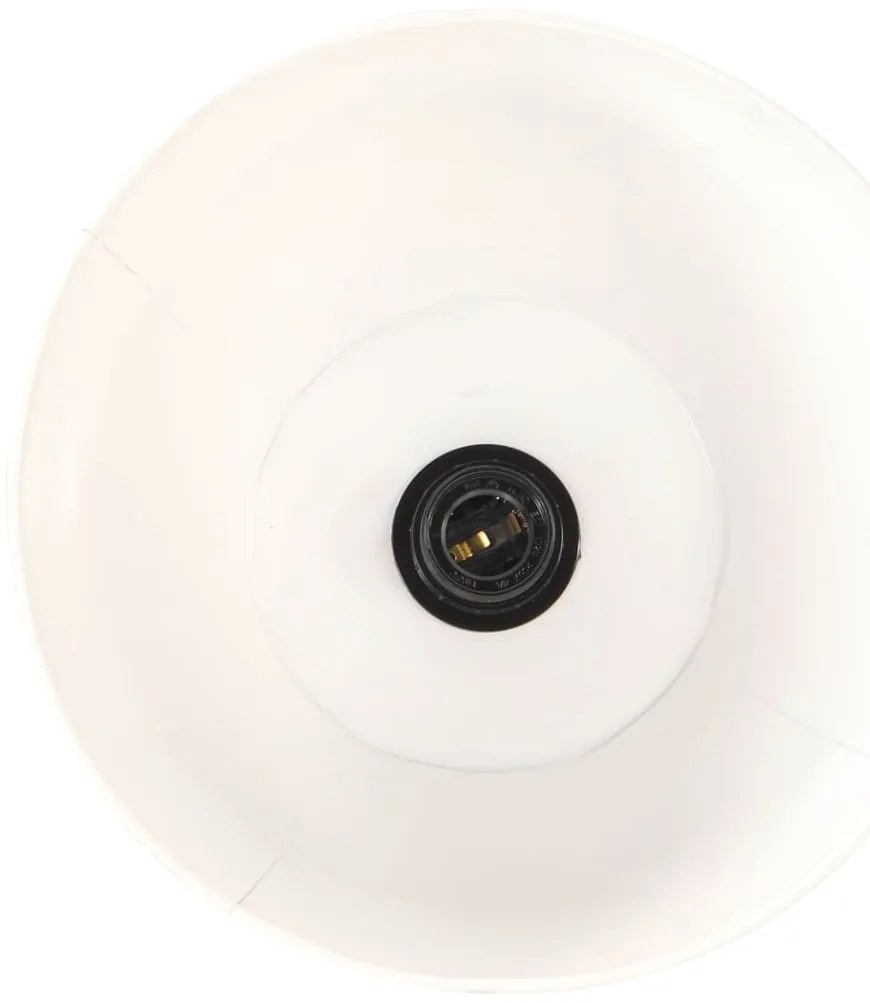 Candeeiro de chão E27 madeira de mangueira maciça branco