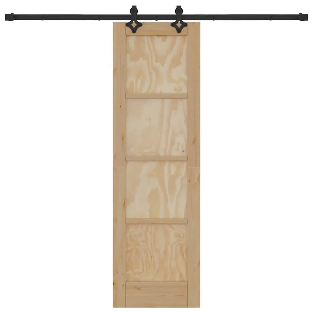 Porta Deslizante com Conjunto de Hardware "ORKDAL" Madeira Sólida de P
