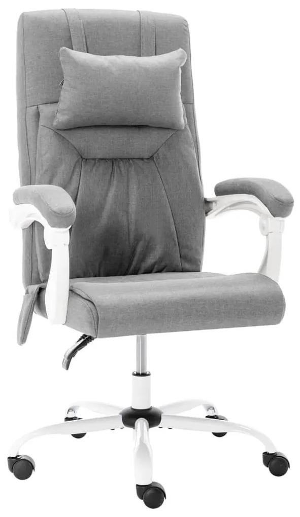Cadeira de escritório c/ função de massagem tecido cinzento