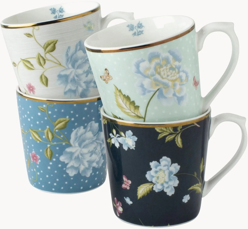 Canecas em porcelana Heritage Collectables, conjunto de 4