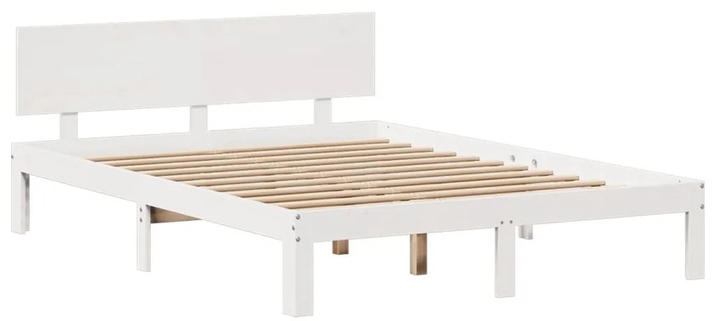 Cama com estante sem colchão 120x190 cm pinho maciço branco