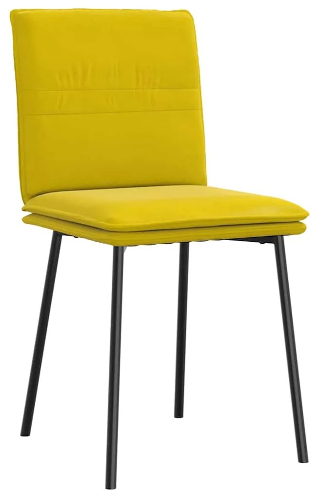 Cadeiras de jantar 2 pcs veludo amarelo