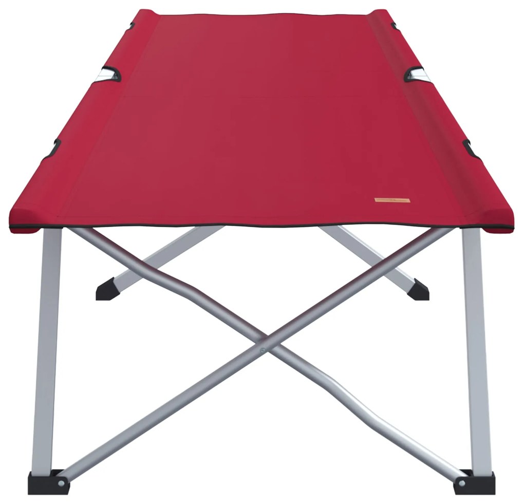 Cama de Lounge Dobrável Vermelha Metal, Tecido Padrão Dobrável