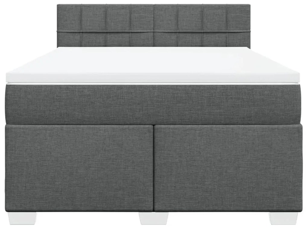 Cama com molas/colchão 140x200 cm tecido cinzento-escuro