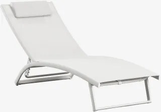 Espreguiçadeira Reclinável Em Alumínio Com Almofada Dulem Gardénia Branco - Sklum