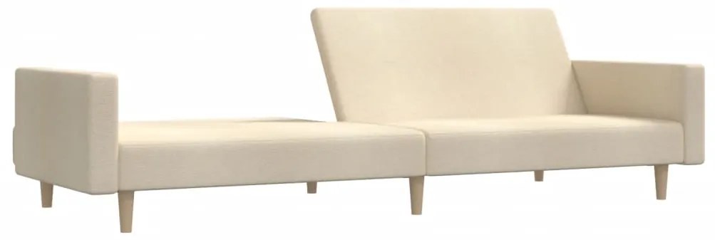 Sofá-cama de 2 lugares tecido cor creme