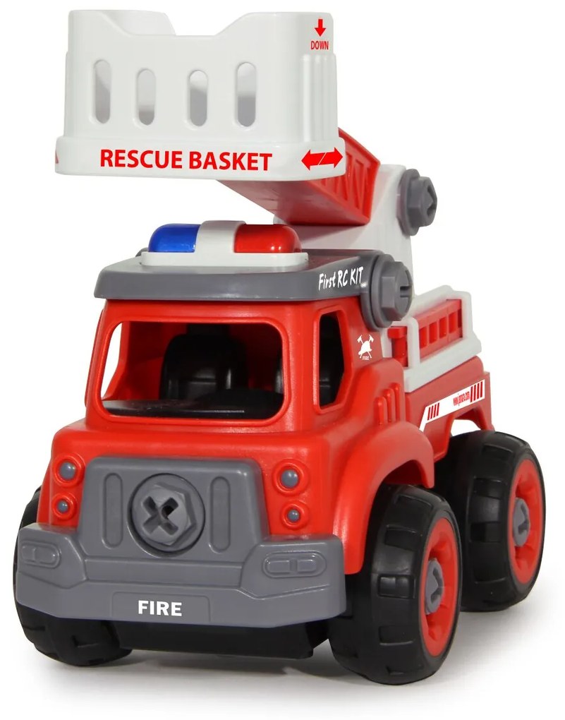 Carro Telecomandado Camião de bombeirost RC Kit 33-peças com chave de fendas Vermelho