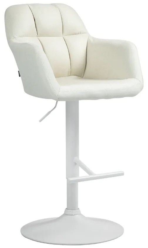 Banco de bar Natoma em tecido com estrutura branca 97-118 x 57 x 59 cm Creme