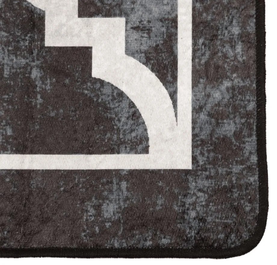 Tapete lavável antiderrapante 120x180 cm preto e branco