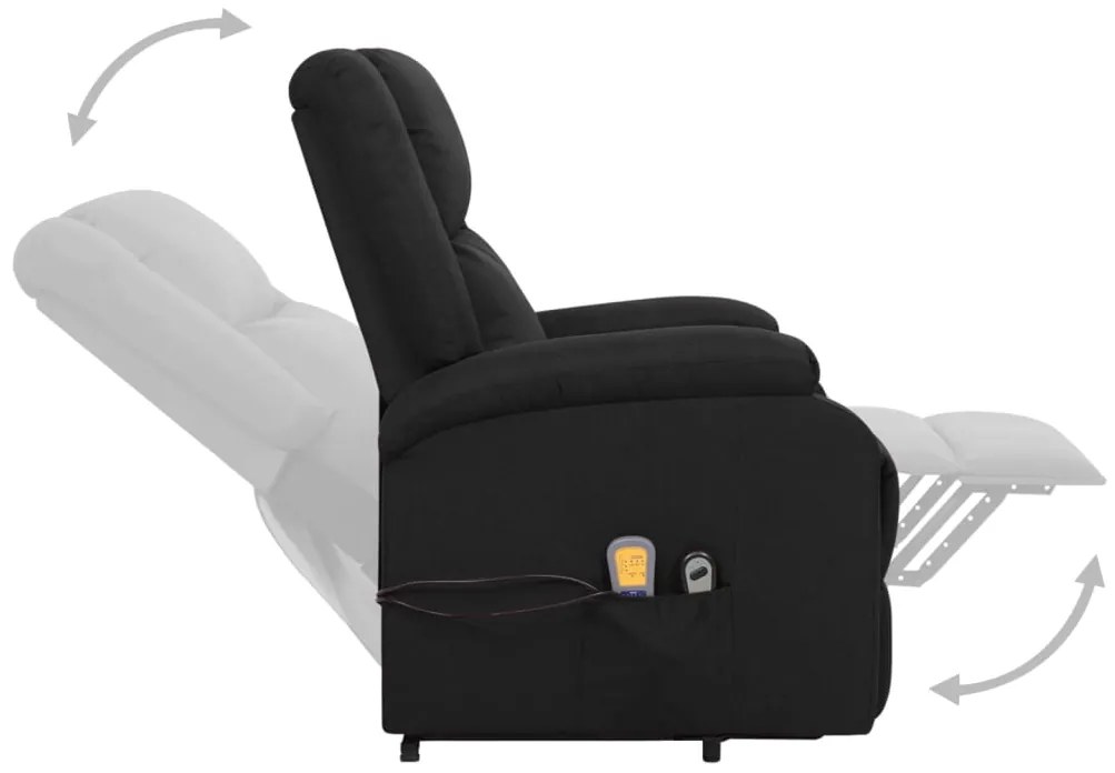 Poltrona de massagens elevatória tecido preto