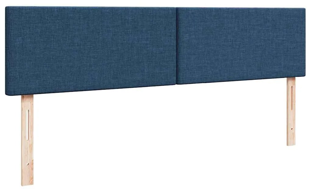 Cama Otomana com colchão &amp; LEDs 180x200cm tecido azul