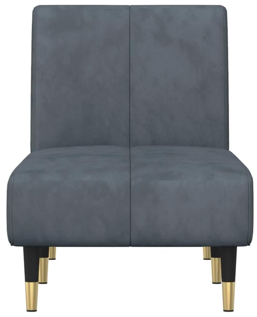 Chaise longue veludo cinzento-escuro
