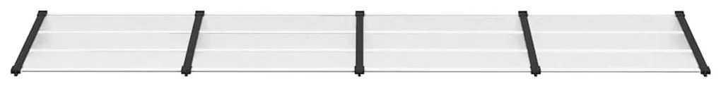 Toldo para porta 396x90 cm policarbonato preto/transparente