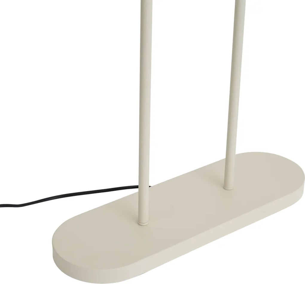 Candeeiro de pé bege com abajur oval verde e interior dourado 50cm - Thijmen