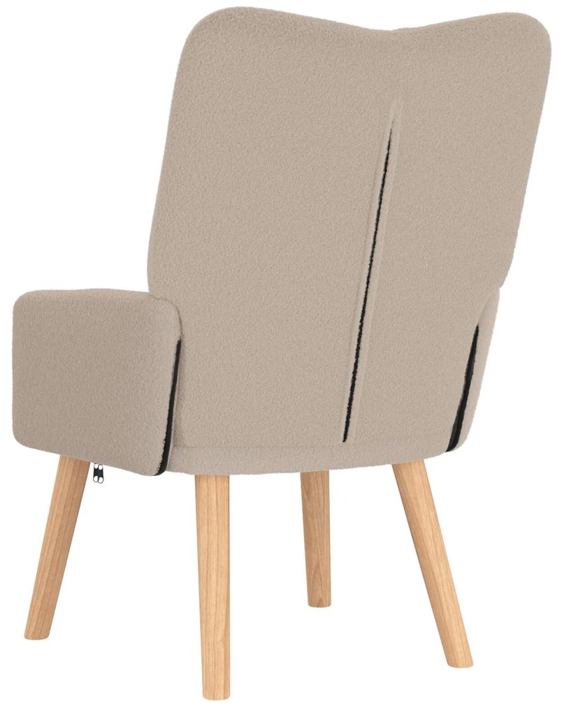 Cadeira Relaxante vidaXL Cinza Claro de Tecido parecido com Lã