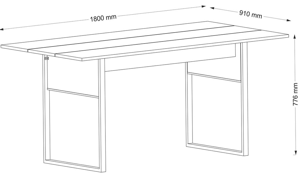 Mesa de Jantar "Lost" – 180x91x77.6 cm – Nogueira – Design Industrial