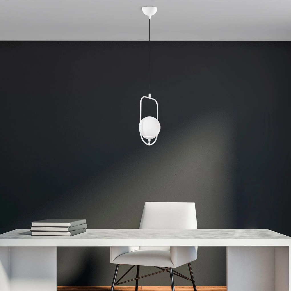 Candeeiro de Teto Skew – Branco – 20 cm Largura, Altura Máx 171 cm, Al