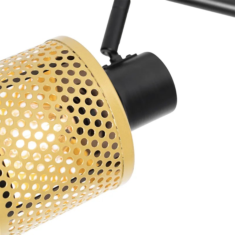 Foco industrial preto com dourado 2 luzes - Kayden Industrial