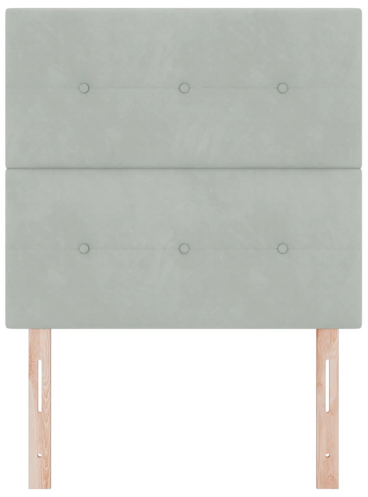 Cabeceira vidaXL Botões Estofada Cinza Claro 90 cm Veludo