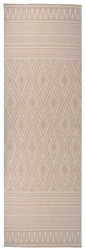 Tapete de tecido plano para exterior 80x250 cm riscas castanhas