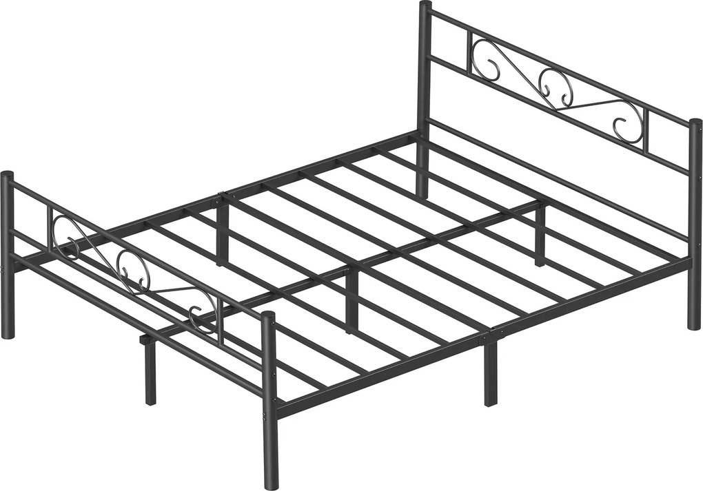 Cama metálica 160 x 200 cm (COLCHÃO NÃO INCLUIDO), estrutura de cama preta