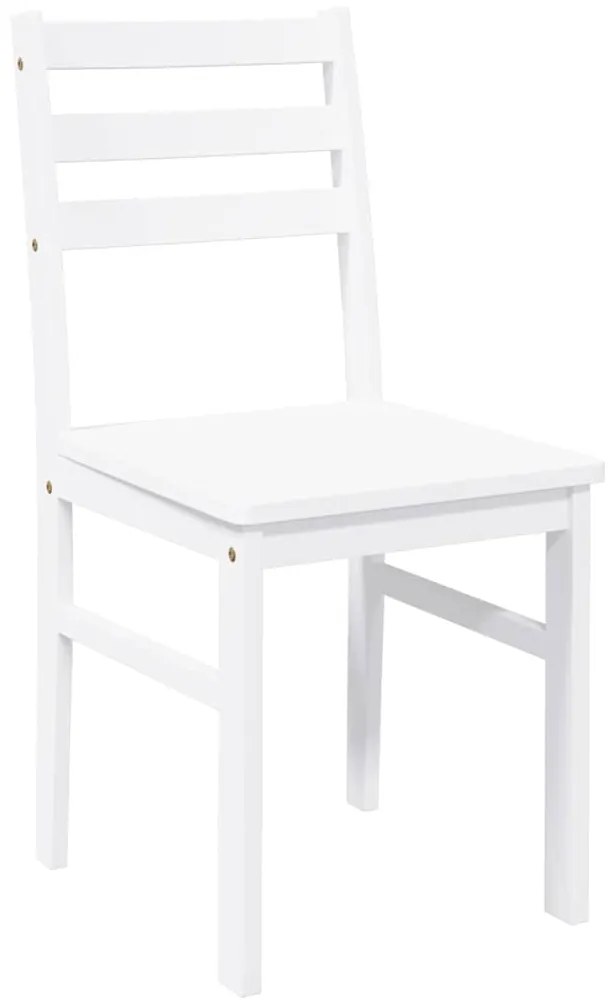 Cadeiras de jantar 2 pcs madeira de seringueira maciça branco
