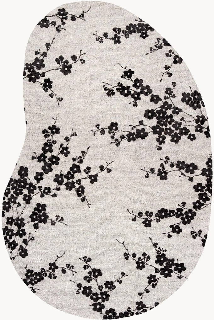 Tapete lavável em jacquard para interior e exterior de forma orgânica Sakura