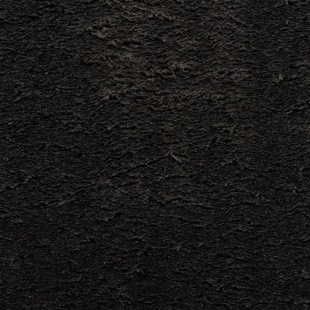 Tapete pelo curto macio e lavável HUARTE 100x200 cm preto